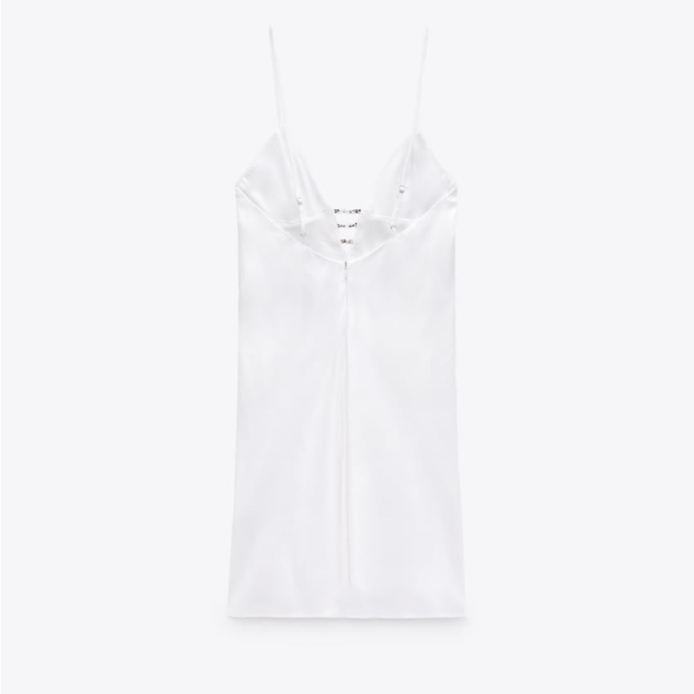 Zara Satin Effect Jewel Mini Dress - Picture 4 of 9
